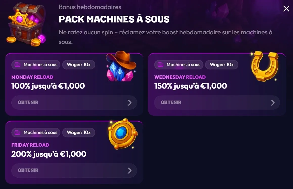 Pack machines à sous